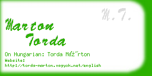 marton torda business card